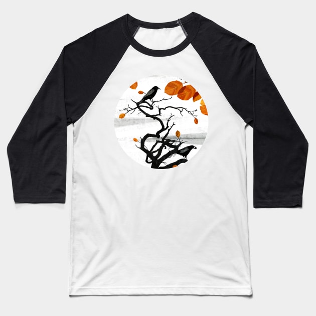 Crows Baseball T-Shirt by KatherineBlowerDesigns